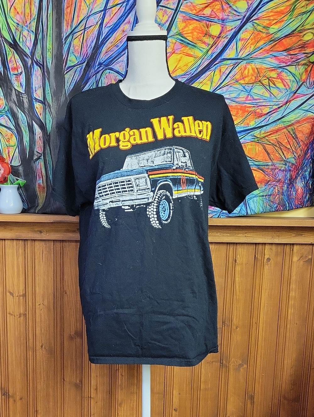Black Short-Sleeve Graphic Tee Morgan Wallen Large